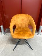 Moderne Okergele Velvetlook Draaistoel, Ophalen, Kunststof, Overige kleuren, Zo goed als nieuw