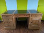 Teak Houten Bureau met Lederen Inleg, Ophalen, Gebruikt, Bureau