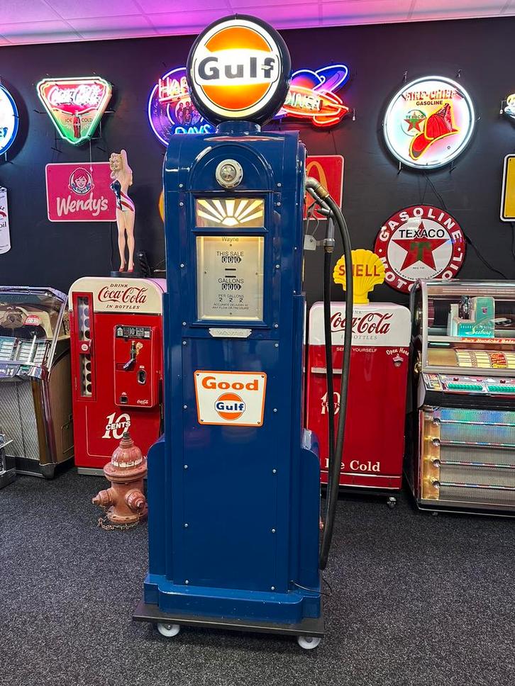 Unieke en prachtige Wayne 60 Gulf Benzinepomp - Vitrine, Verzamelen, Automaten | Overige, Gebruikt, Ophalen