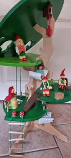 Houten Poppenhuis Boom met Poppen, Ophalen, Gebruikt, Poppenhuis