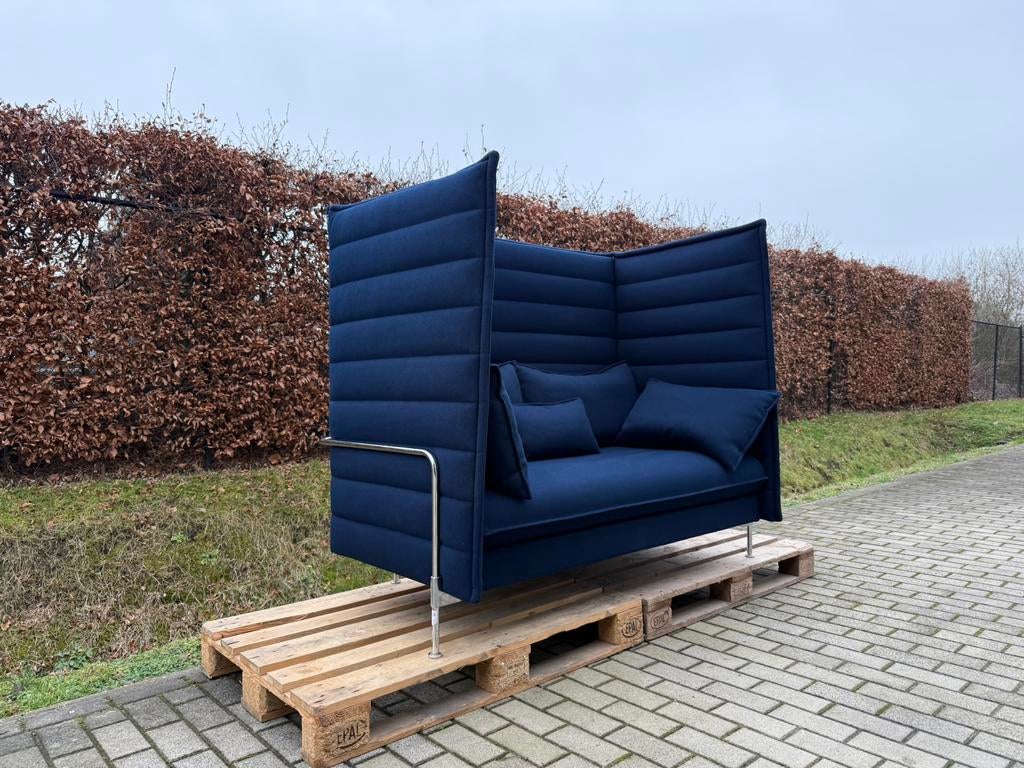 Vitra Alcove 2 zits bank - Marine Blauw, Huis en Inrichting, Banken | Bankstellen, Gebruikt, 150 tot 200 cm, Tweepersoons, 75 tot 100 cm