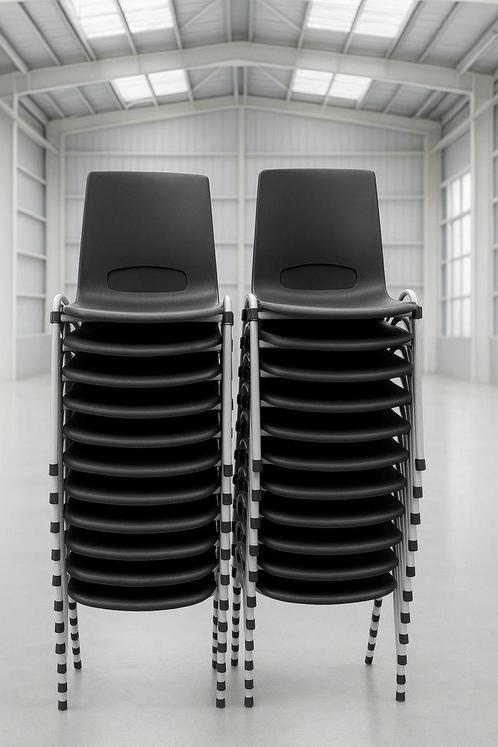 Nieuwe antraciete stapelstoelen kuipstoelen kantinestoelen, Huis en Inrichting, Stoelen, Nieuw, Vijf, Zes of meer stoelen, Kunststof