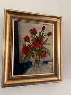 Olieverfschilderij klaprozen J.S. ‘44, Ophalen of Verzenden