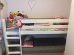 Witte Half-hoogslaper 90x200, Kinderen en Baby's, Kinderkamer | Bedden, Ophalen, 85 tot 100 cm, Zo goed als nieuw, Hoogslaper of Stapelbed
