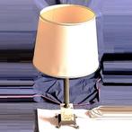 Antieke vintage tafellamp onyx messing of koper, 65 cm lamp, Ophalen of Verzenden