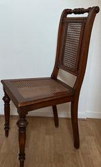 Vier antieke Notarisstoelen met rotan zitting en rug, Huis en Inrichting, Stoelen, Gebruikt, Bruin, Eén, Hout