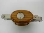 Houten Blok / Katrol, dubbelschijfs, 12 mm, 2 stuks, Watersport en Boten, Ophalen of Verzenden, Gebruikt, Lijn of Blok