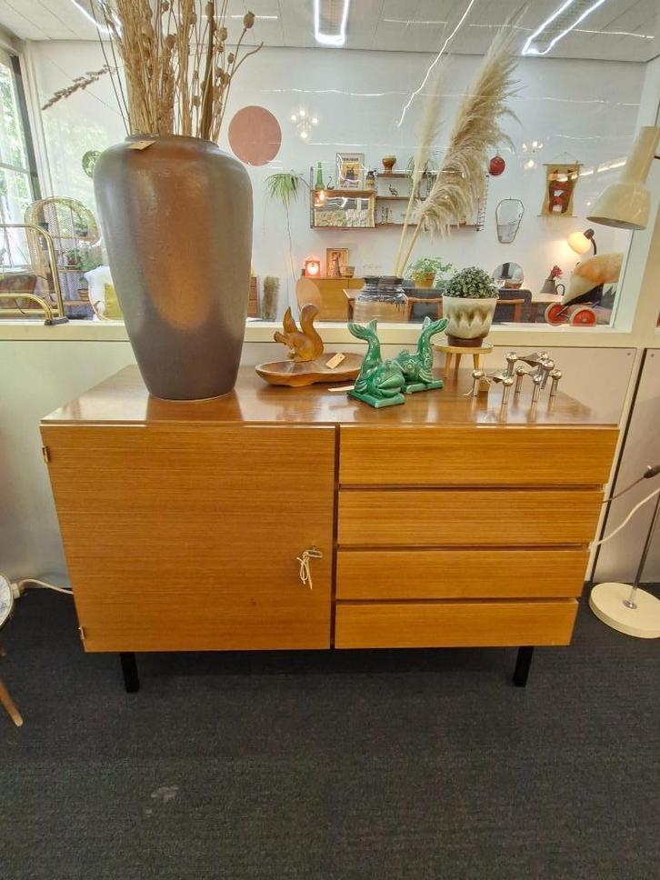 Vintage dressoir / ladekast 70s teak, Huis en Inrichting, Kasten | Ladekasten, Gebruikt, Minder dan 100 cm, 25 tot 50 cm, 3 of 4 laden