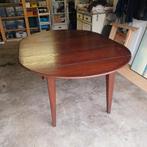 Ronde ovale houten uitschuifbare eet tafel, Huis en Inrichting, Tafels | Eettafels, Ophalen, Gebruikt, 100 tot 150 cm, Eikenhout