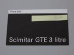 REL 005 Reliant Scimitar GTE 3 litre Price List, Overige merken, Ophalen of Verzenden, Zo goed als nieuw