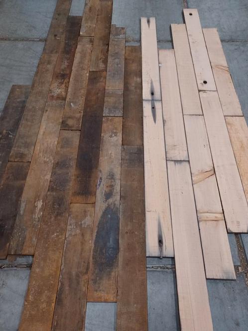 Amerikaans  grenen  sloophout  planken  wandbekleding, Doe-het-zelf en Verbouw, Hout en Planken, Gebruikt, Grenen, Ophalen of Verzenden