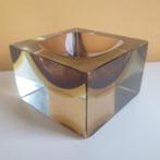 Flavio Poli Murano the cube glazen asbak design 2101, Gebruikt, Ophalen of Verzenden, Asbak