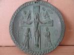 Art deco bronzen kruisbeeld reliëf antieke plaquette 9cm, Ophalen of Verzenden