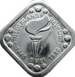 Nederland bevrijdingspenning 1980 (zilver, zeldzaam), Ophalen of Verzenden, Zilver, Nederland