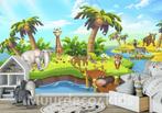 Jungle behang Dieren Safari, kinderkamer, *Muurdeco4kids, Nieuw, Wanddecoratie, Verzenden