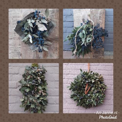 Landelijke groendecoraties, droogbloemen, krans, toef, ring, Huis en Inrichting, Woonaccessoires | Overige, Nieuw, Ophalen of Verzenden