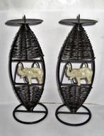 Olifanten Kandelaars Kandelaren, Huis en Inrichting, Woonaccessoires | Kandelaars en Kaarsen, Crème, Ophalen of Verzenden, Zo goed als nieuw