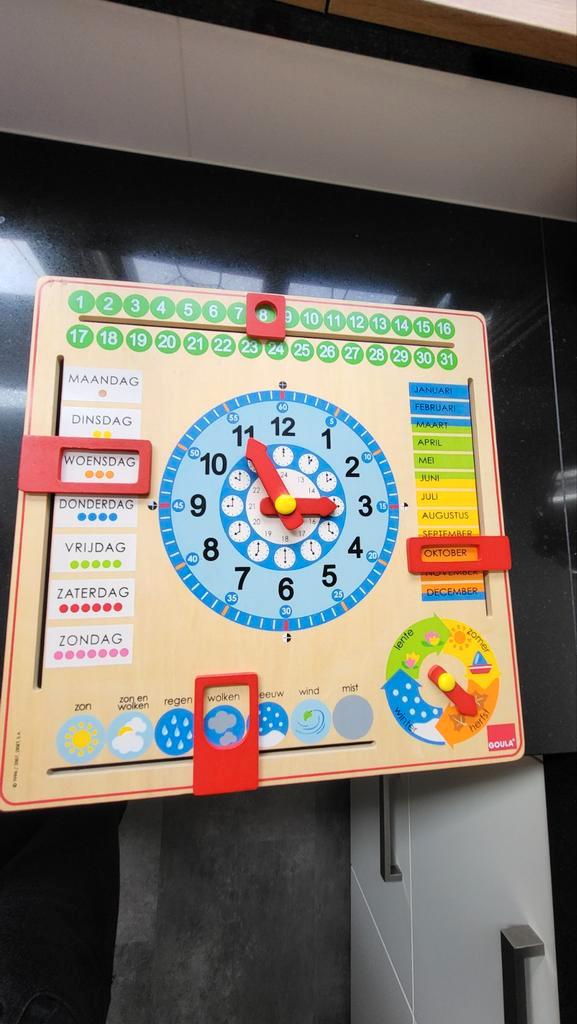 Educatieve Kalenderklok - Leerzaam Speelgoed, Kinderen en Baby's, Speelgoed | Educatief en Creatief, Zo goed als nieuw, Taal en Lezen