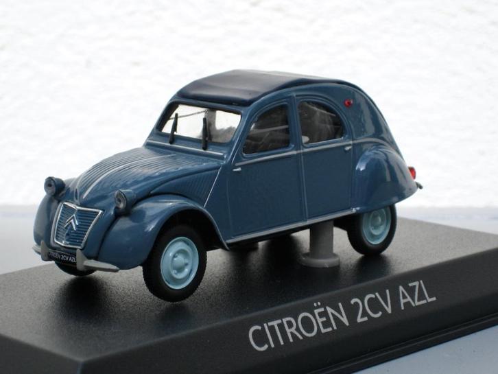 Citroen 2CV AZL 1960 blauw Norev 1:43, Hobby en Vrije tijd, Modelauto's | 1:43, Nieuw, Auto, Norev, Ophalen of Verzenden