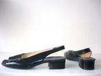 1248 Lorbac lak sexy slingback peeptoe pumps 38 39, Ophalen of Verzenden, Zo goed als nieuw, Zwart, Pumps