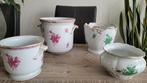 4 Herend cachepotten Apponyia green en red, Ophalen of Verzenden