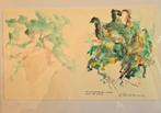 Abstracte Aquarel: Titel Medusa gemaakt in Duitsland 1944, Ophalen of Verzenden