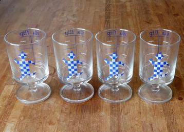 Vla-flip glazen vintage Frans glas recept vlaflip 4x beschikbaar voor biedingen