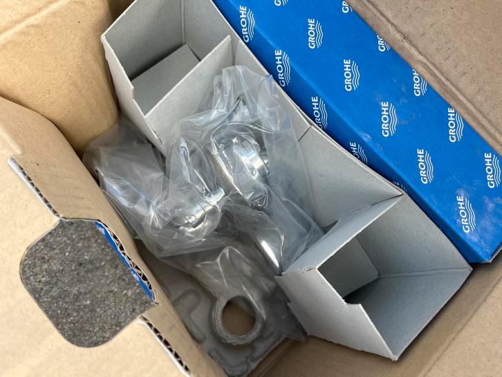 Grohe Eurostyle Badkraan met Doucheset - nieuw in doos, Doe-het-zelf en Verbouw, Sanitair, Nieuw, Bad, Chroom, Ophalen of Verzenden