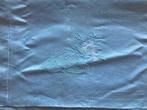 Licht blauw satijnen laken met borduursel, Blauw, Overige typen, Ophalen of Verzenden, Nieuw