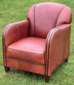 Leren fauteuil kalfsleer, Ophalen, Gebruikt, 75 tot 100 cm, 50 tot 75 cm