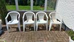 Plastic witte stoelen, Tuin en Terras, Ophalen, Gebruikt, Kunststof, Stapelbaar