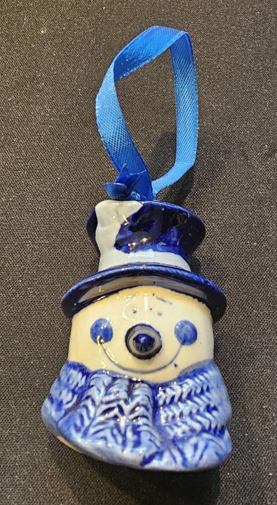 Sneeuwpop - Kerstboomfiguurtje Delfts Blauw, Diversen, Kerst, Zo goed als nieuw, Ophalen of Verzenden