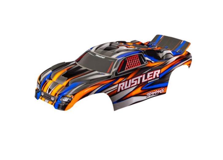 Body, Rustler (geschikt voor Rustler VXL), oranje (gespoten, Hobby en Vrije tijd, Modelbouw | Radiografisch | Overige, Nieuw, Ophalen of Verzenden