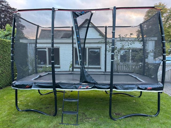 EXIT PeakPro trampoline 244x427cm - inclusief afdekhoes, Kinderen en Baby's, Speelgoed | Buiten | Trampolines, Gebruikt, Ophalen of Verzenden