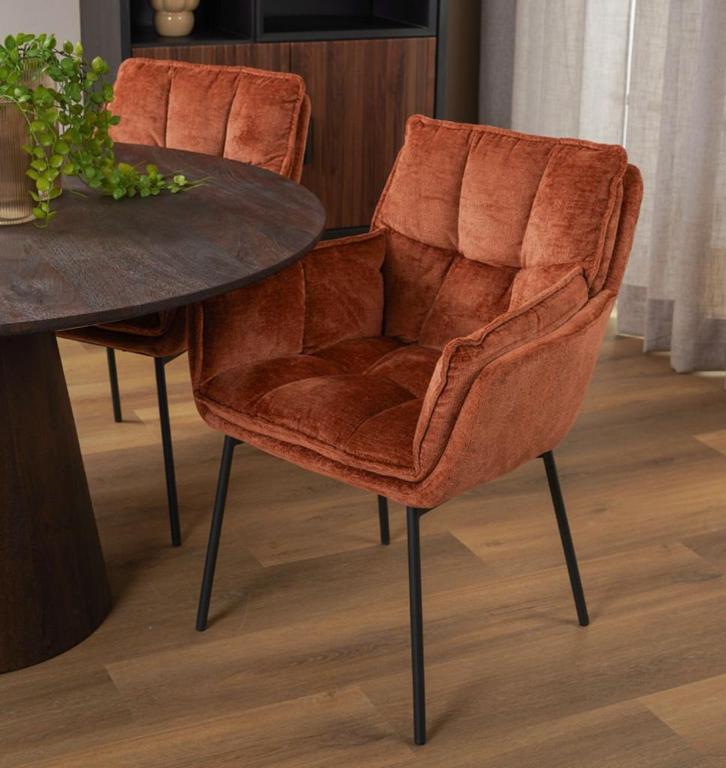 eetkamerstoel Luca, Huis en Inrichting, Stoelen, Nieuw, Twee, Metaal, Stof, Ophalen