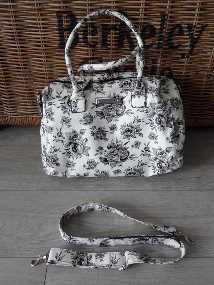 Tas Friis & Company Wit/Zwart Gebloemd >Snelle Verzending!<, Sieraden, Tassen en Uiterlijk, Tassen | Damestassen, Gebruikt, Handtas