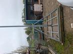 Lichtmast 12 meter met twee lampen en betonplaat., Ophalen