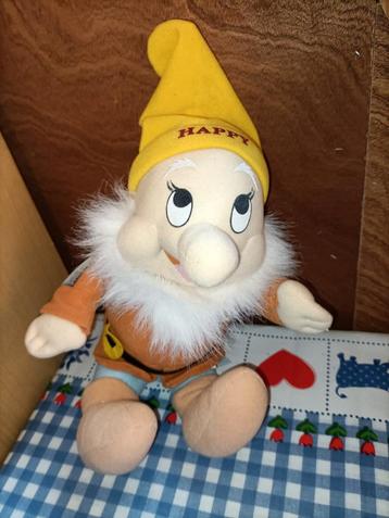 Dwerg Happy knuffel van de Sneeuwwitje en de 7 dwergen 30 cm beschikbaar voor biedingen