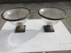 2 Glazen schalen op bronzen voet, Ophalen of Verzenden