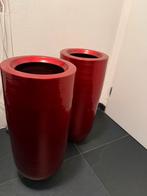 2 rode bloempotten voor binnen 65 cm hoog, Tuin en Terras, Bloempotten, Ophalen, Rond, Binnen, Zo goed als nieuw