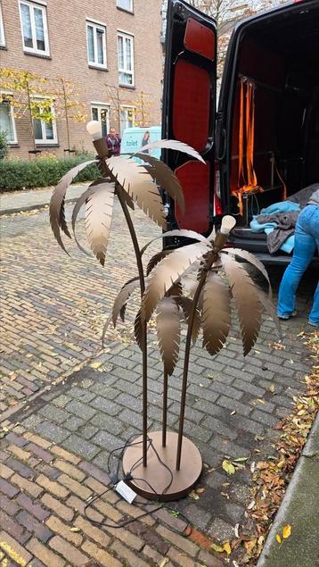 Koperen Hollywood regency palmboom lamp beschikbaar voor biedingen