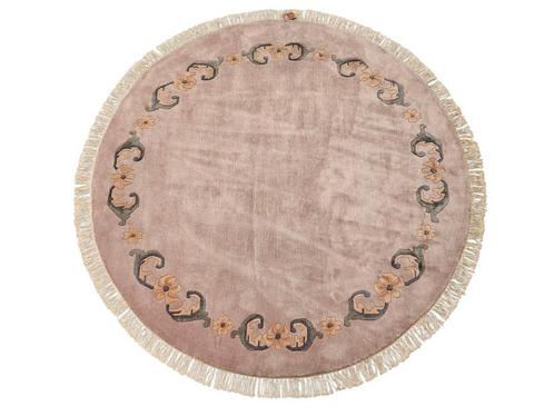 Handmade oriental round wool Nepal carpet floral 210x210cm, Huis en Inrichting, Stoffering | Tapijten en Kleden, Nieuw, 200 cm of meer