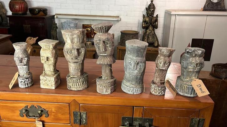 Oude Java houtsnijwerk beeldjes Indonesie snijwerk beeld, Antiek en Kunst, Kunst | Beelden en Houtsnijwerken, Ophalen of Verzenden
