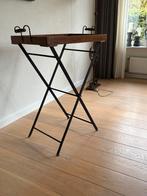 Butlertray teakhout / smeedijzer, Huis en Inrichting, Tafels | Bijzettafels, Ophalen, 55 tot 75 cm, Zo goed als nieuw, 60 cm of meer