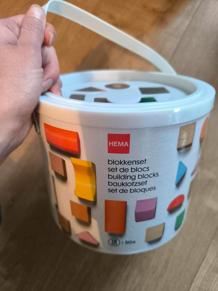 Hema Blokken Set - 50 Stuks, Kinderen en Baby's, Speelgoed | Bouwstenen, Gebruikt, Overige merken, Ophalen