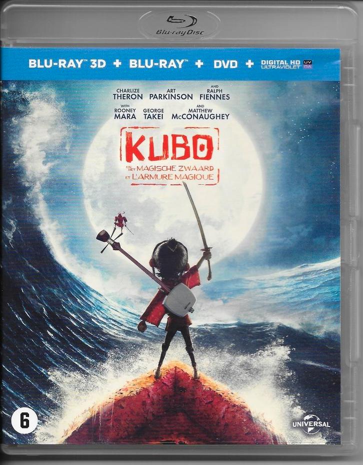 Kubo And The Two Strings blu ray 3D Travis Knight, Cd's en Dvd's, Blu-ray, Zo goed als nieuw, Tekenfilms en Animatie, 3D, Ophalen of Verzenden