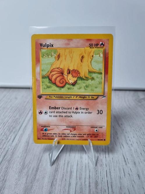 Vulpix 91 Neo Destiny First edition, Hobby en Vrije tijd, Verzamelkaartspellen | Pokémon, Zo goed als nieuw, Losse kaart, Verzenden