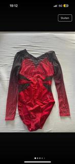 Rood turnpakje met glitters - Maat S, Sport en Fitness, Turnen, Maat 36 t/m 42, Ophalen of Verzenden, Zo goed als nieuw, Turnpak(je)