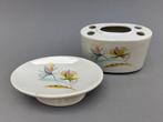 Porseleinen tandenborstel houder en zeepbakje Frans brocante, Huis en Inrichting, Badkamer | Badtextiel en Accessoires, Ophalen of Verzenden