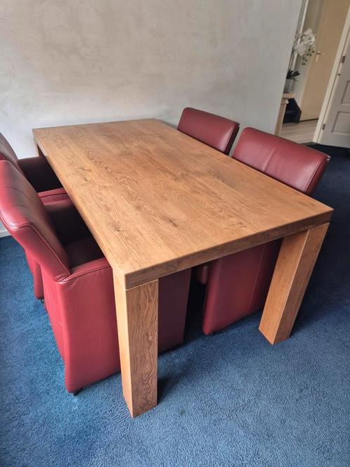 Massief houten eettafel (en salontafel) in goede staat!, Huis en Inrichting, Tafels | Eettafels, Zo goed als nieuw, 50 tot 100 cm